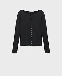 Mango Women's Boat Neck Buttoned Cardigan