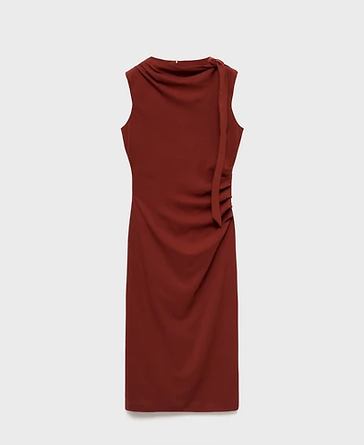Mango Women's Knot Detail Ruched Dress