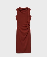 Mango Women's Knot Detail Ruched Dress