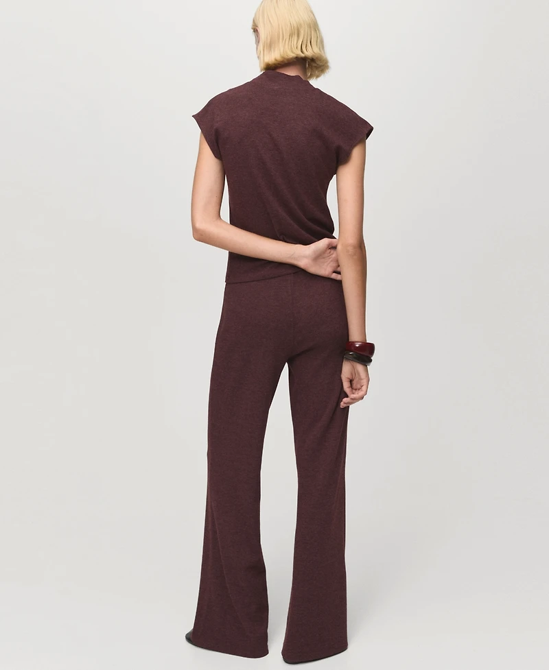 Mango Women's Elastic Waistband Knitted Pants