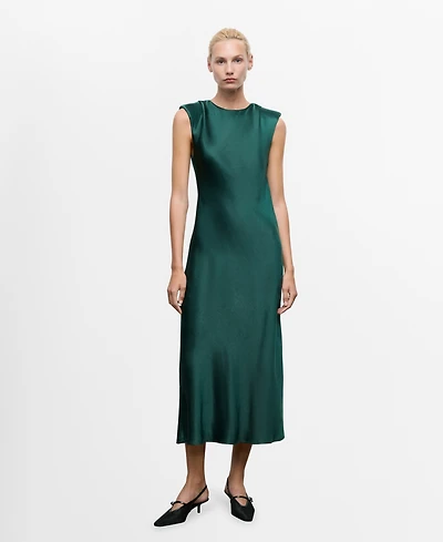 Mango Women's Fitted Satin Dress