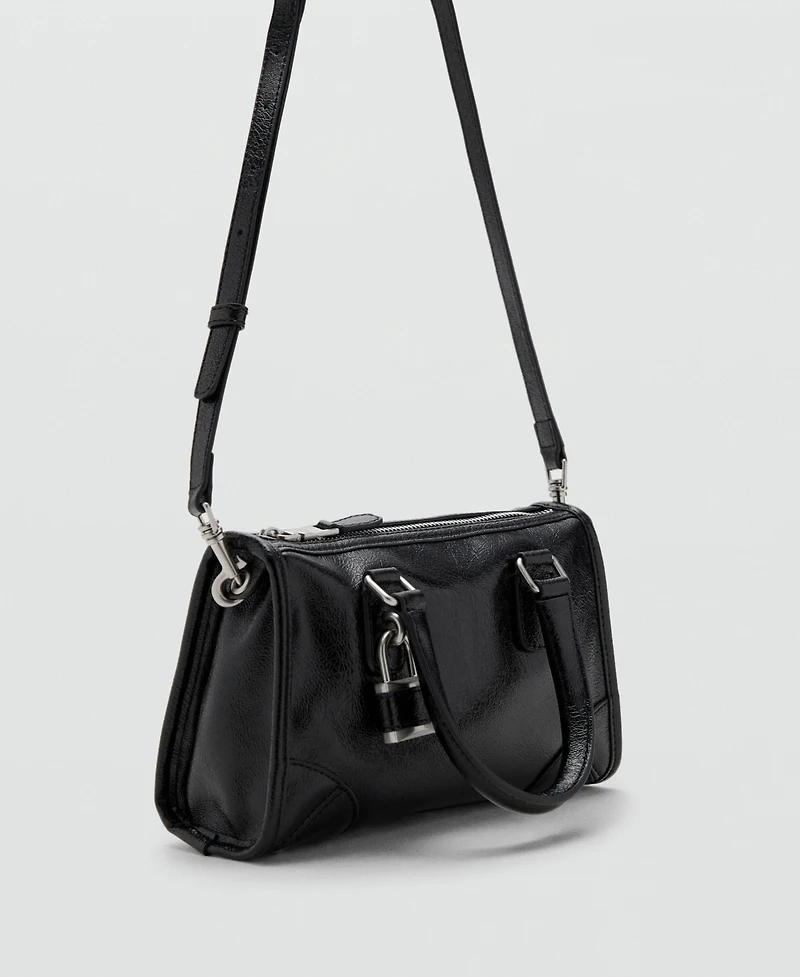 Mango Women's Mini Shiny Handles Handbag