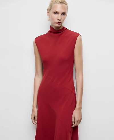 Mango Women's Sleeveless High-Neck Dress
