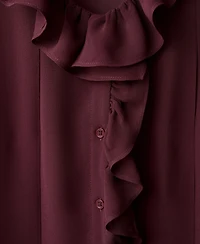 Mango Women's Ruffled Scarf Blouse