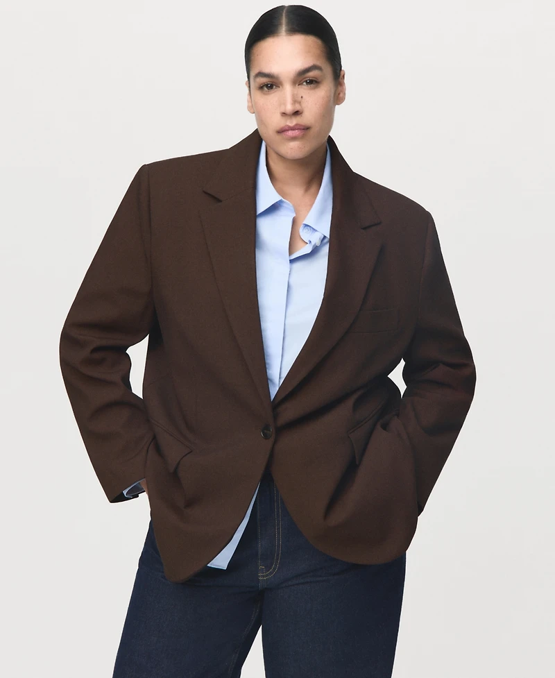 Mango Women's Straight-Fit Suit Jacket