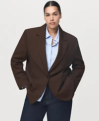 Mango Women's Straight-Fit Suit Jacket