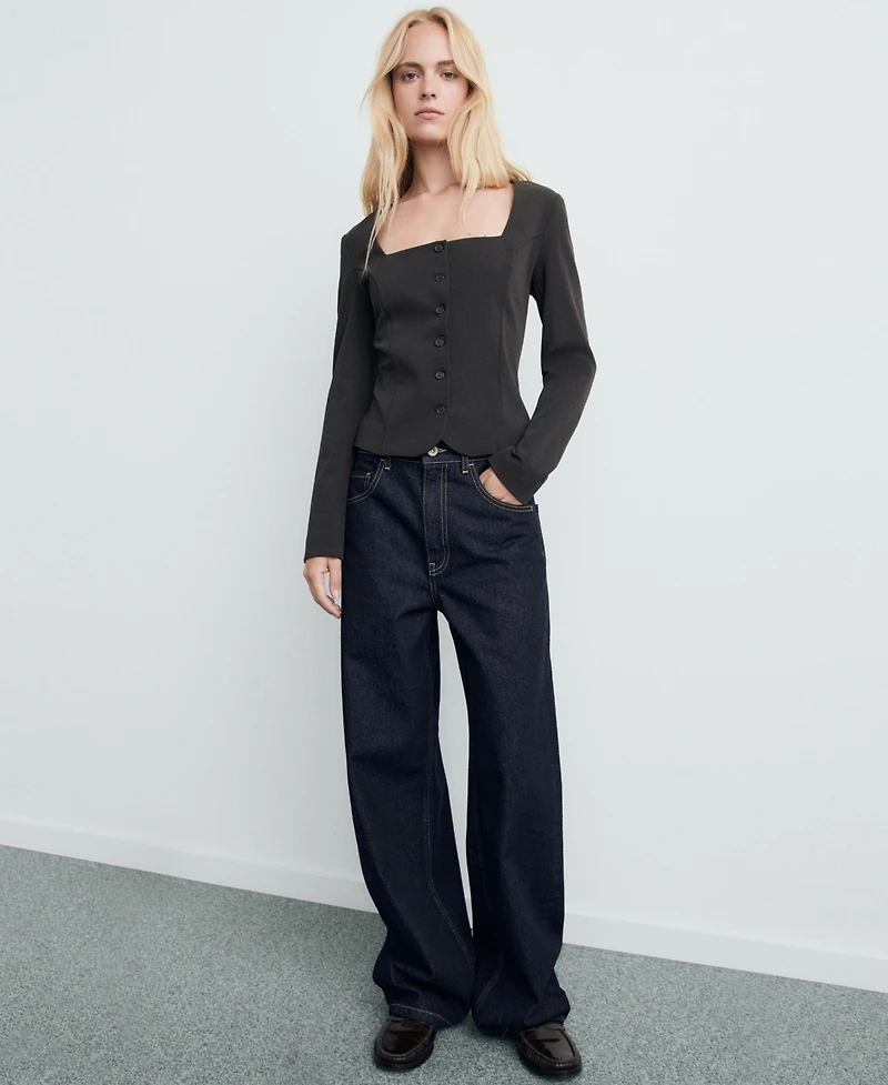 Mango Women's Tailored Cropped Blazer