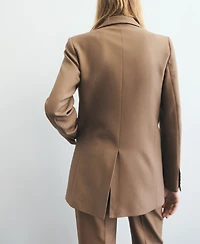 Mango Women's Pockets Wool Blend Suit Blazer