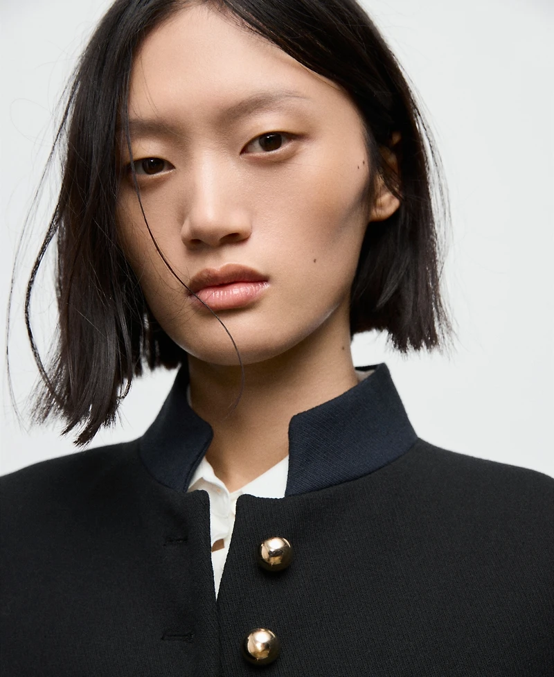 Mango Women's Band Collar Fitted Jacket
