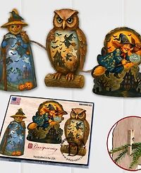 Designocracy Spooky Halloween Clip Ornaments, Set of 3