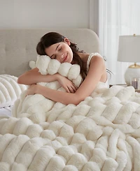 Madison Park Jasmine Faux Fur Reverse to Velvet 3-Pc. Comforter Set