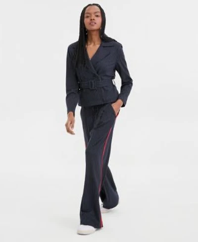 Liverpool Los Angeles Cropped Trench Jacket Built In Bra Top Pleated Trousers