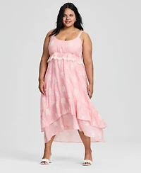 Now This Womens Embroidered High Low Maxi Dress Macys Exclusive