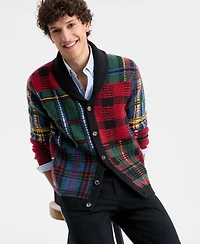 Club Room Men's Holiday Blocked Shawl Sweater, Macy's Exclusive