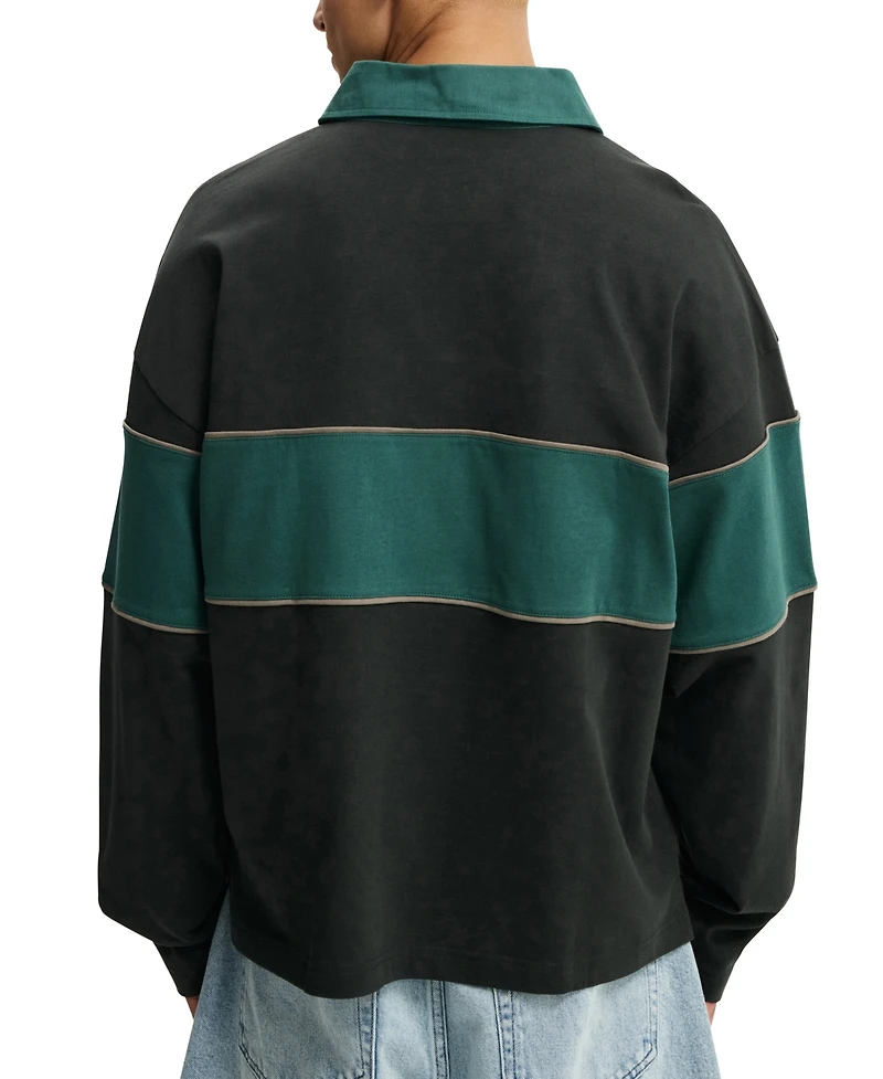 Cotton On Men's Cropped Fit Rugby Shirt