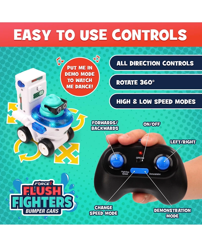 Force1 Flush Fighters Bumper Cars 2pk