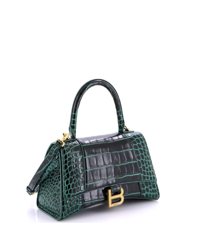 Pre-Owned Balenciaga Hourglass Top Handle Bag Embossed Leather