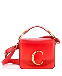 Pre-Owned Chloe Mini C Flap Bag Leather