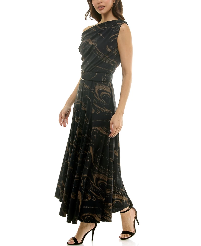 Taylor Women's Belted Off-The-Shoulder A-Line Dress