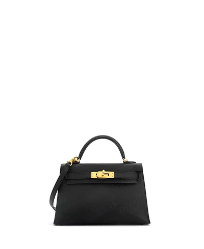 Pre-Owned HERMA‰S Kelly 20 Handbag Black Epsom with Gold Hardware
