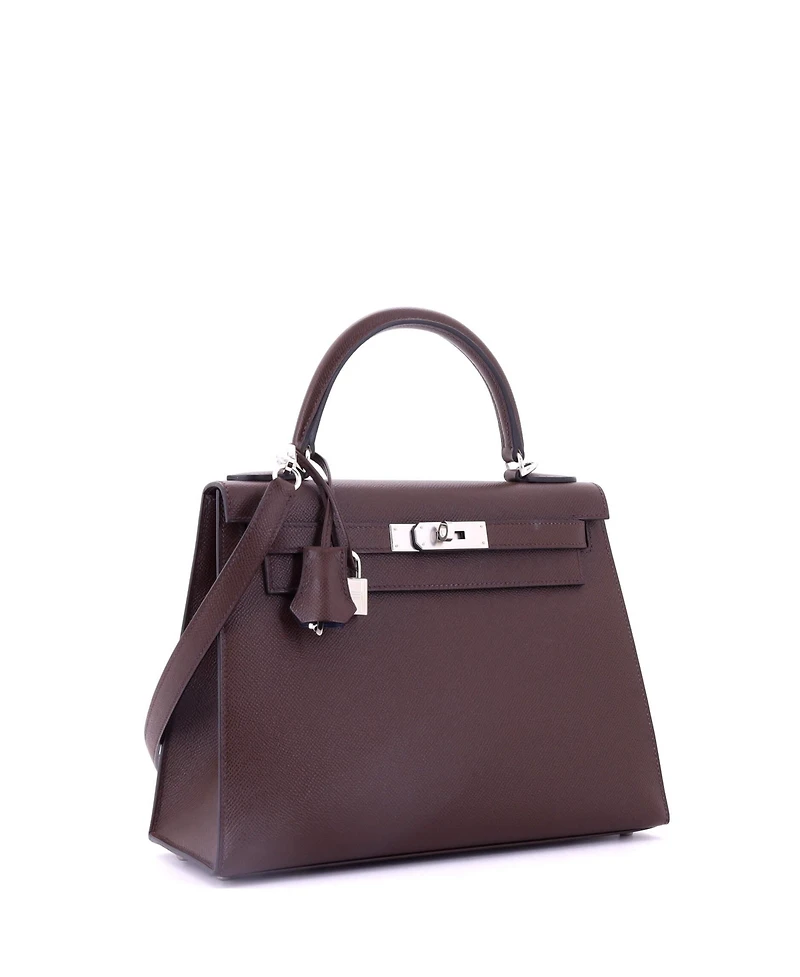 Pre-Owned HERMA‰S Kelly 28 Handbag Verso Epsom with Palladium Hardware