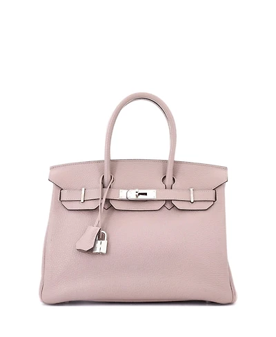 Pre-Owned HERMA‰S Birkin 30 Handbag Purple Clemence with Palladium Hardware