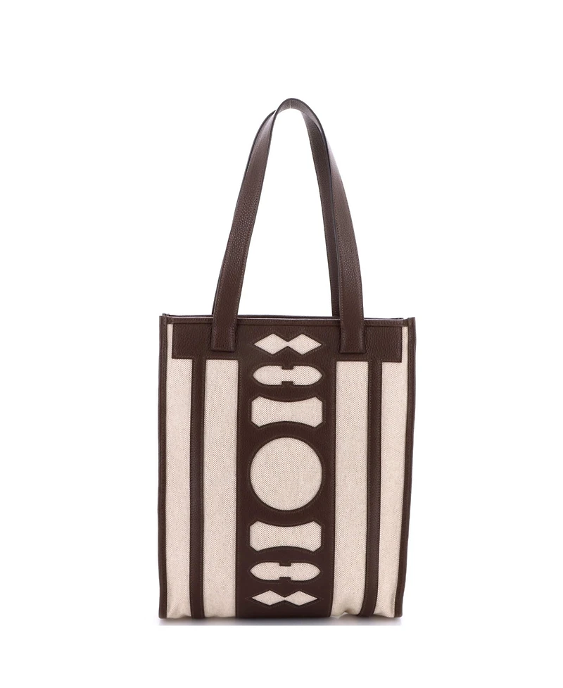 Pre-Owned HERMA‰S Petit H Dream Catcher Tote Toile and Leather