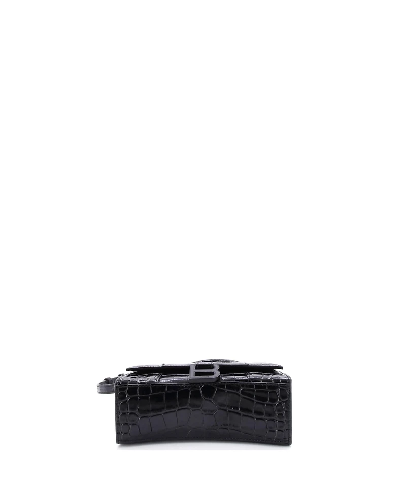 Pre-Owned Balenciaga Hourglass Top Handle Bag Embossed Leather