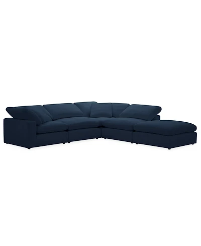 Furniture Fog -Pc. Fabric L-Sectional Ottoman End Sofa Set