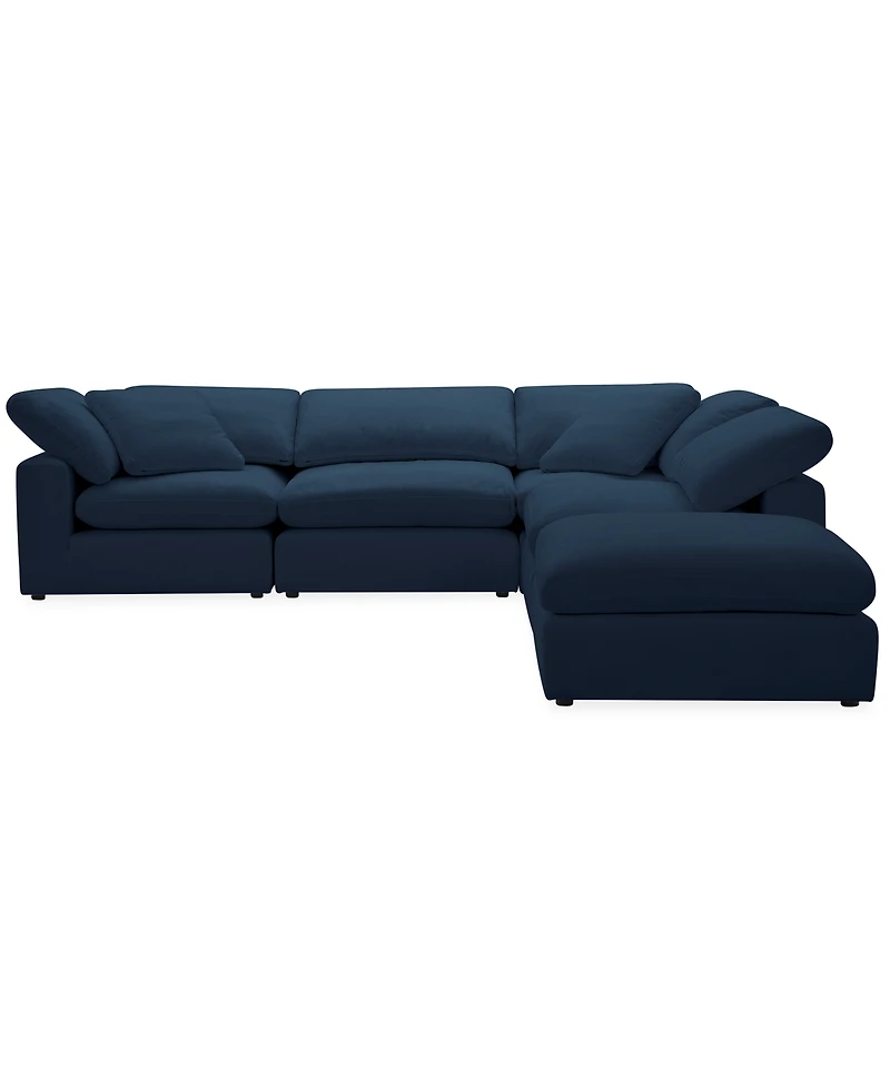 Furniture Fog -Pc. Fabric L-Sectional Ottoman End Sofa Set