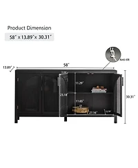 Streamdale Rattan Door Sideboard Buffet Cabinet