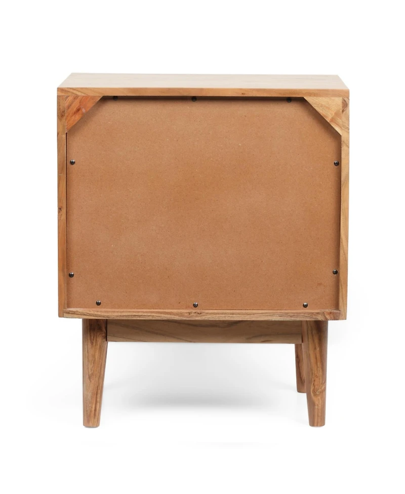 Streamdale Boho Carved Mango Wood Nightstand