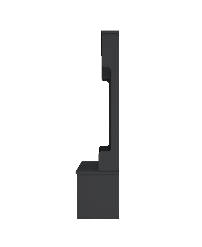 Streamdale Hall Tree Coat Rack Shoe Cubby Storage - Black