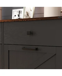 Streamdale Farmhouse Black Double Tilt Out Trash Cabinet w/ Drawer