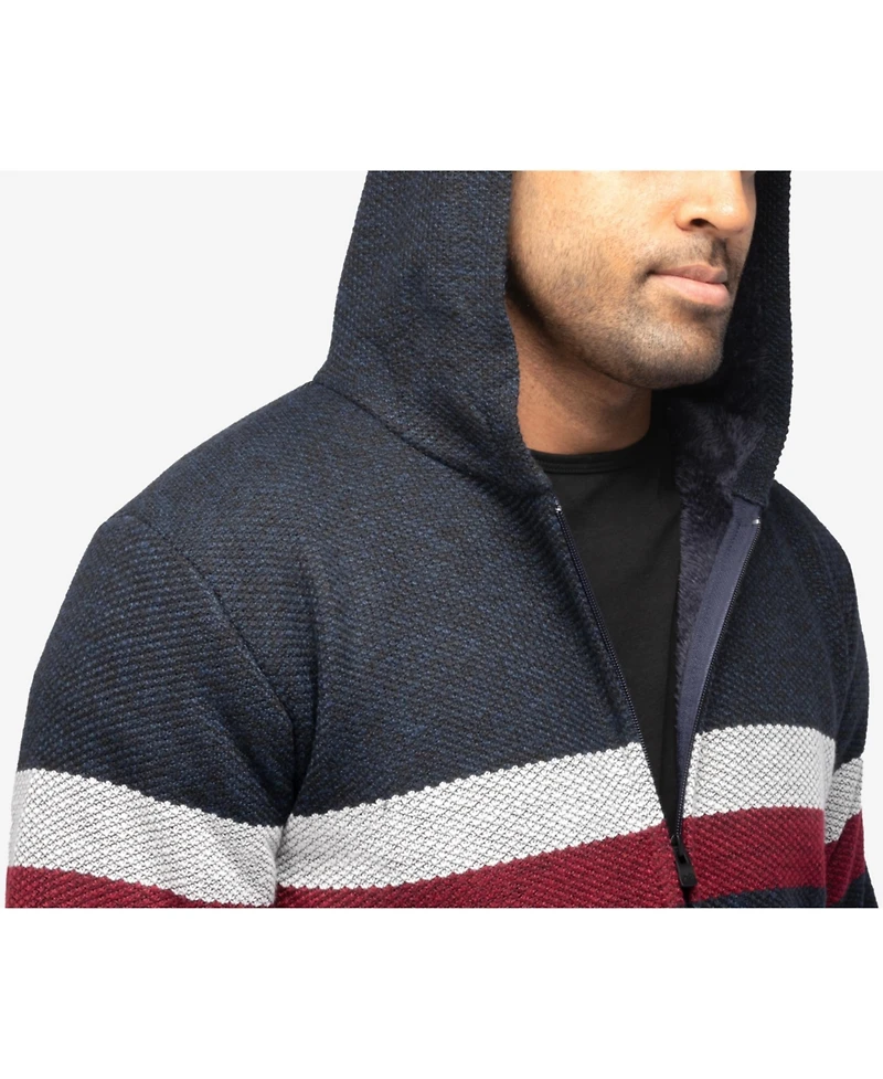 X Ray Men's Zip Up Fleece Lined Cardigan Hooded Sweater