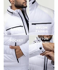 Xray Men's Puffer Jacket With Pu Shoulder