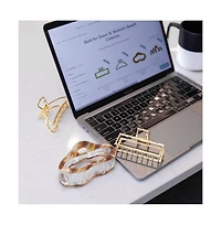 Headbands of Hope Medium Rectangle Claw Clip – Gold Metal