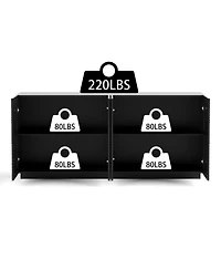 Streamdale Modern 4-Door Sideboard Buffet Cabinet - Black, 59"
