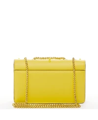 Leather Crossbody Purse Shoulder Bag with Gold Chain Strap Evening Clutch Style
