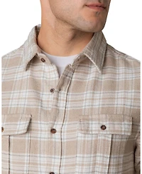 Hope & Henry Men's Organic Flannel Double Pocket Button Down Shirt