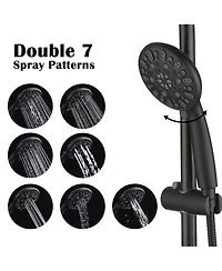 Rainsken High Pressure 48-Settings Shower Head with Handheld Shower,Adjustable Height Slide Bar Dual Shower Head Combo Set