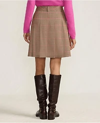 Lands' End Women's Brushed Flannel Pleated Mini Skirt