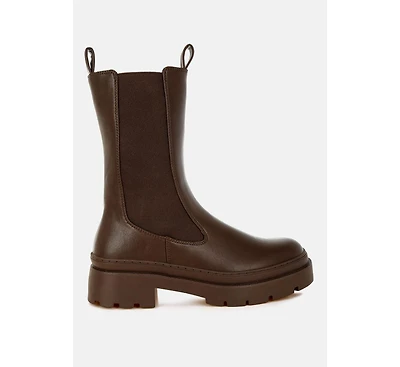 Womens jolt elasticated gussets lug sole boots