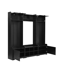 Streamdale Modern Hall Tree with Shoe Storage & Bench - Black