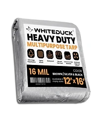 8 oz. Poly Tarpaulin 12x16 Silver & Black