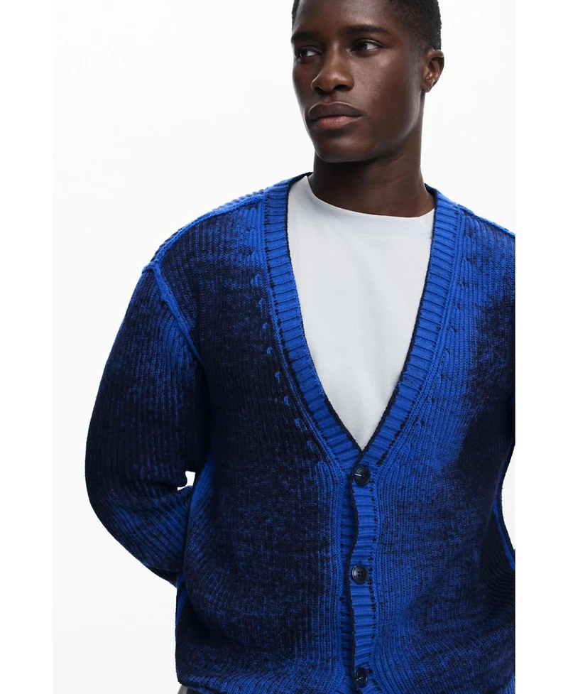 Desigual Men's Gradient cardigan sweater