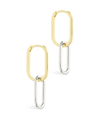 Sterling Forever Raleigh Link Drop Hoop Earrings