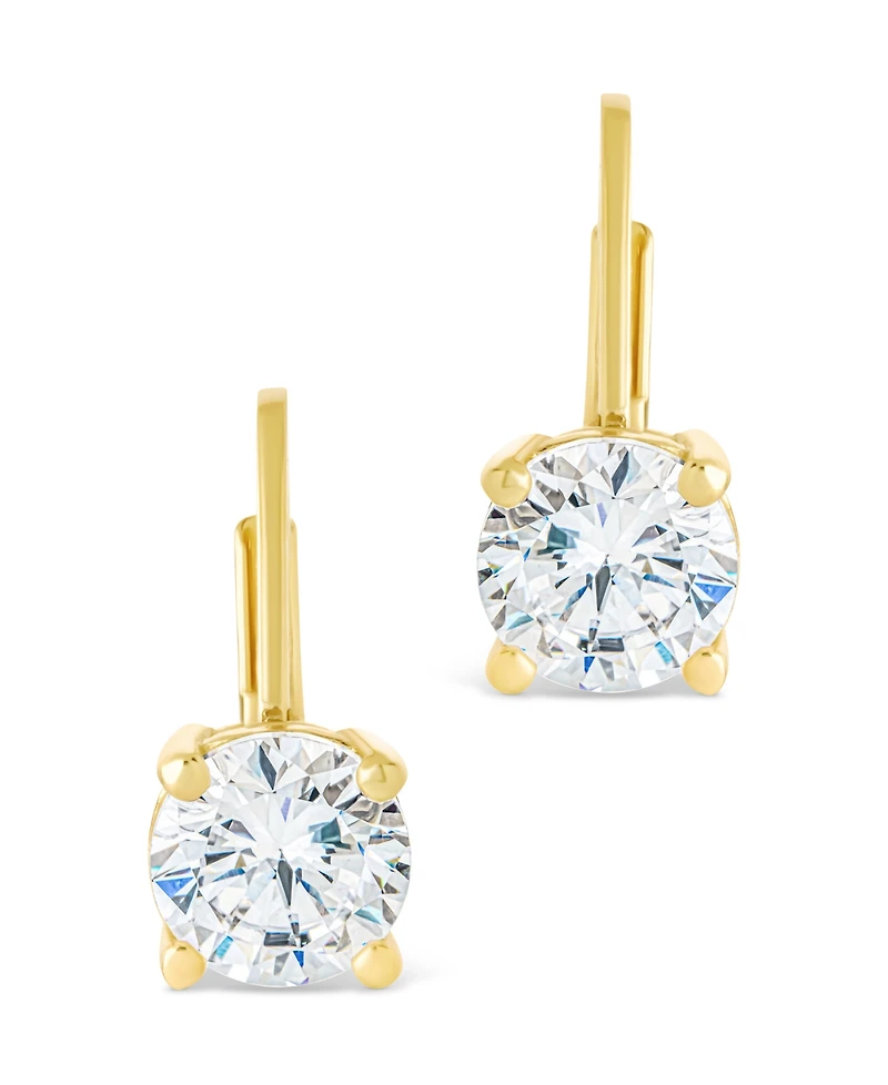 Sterling Forever Sterling Silver Round Cut French Clip Earrings