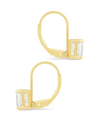 Sterling Forever Silver Princess Cut French Clip Earrings