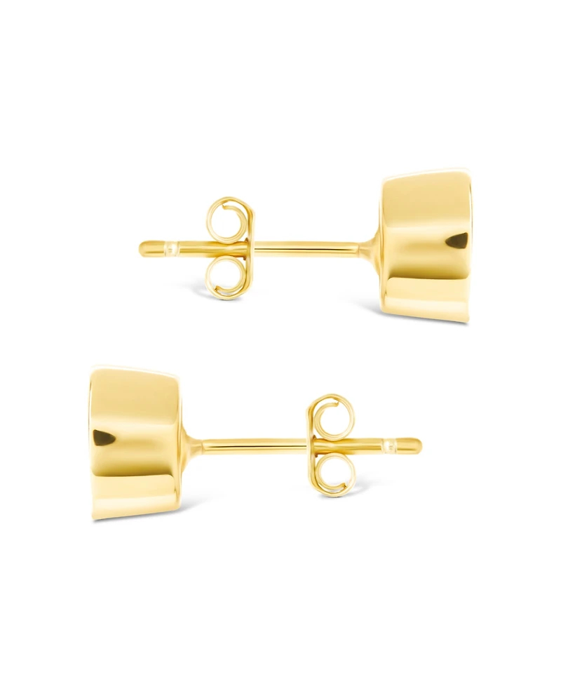 Sterling Forever Sterling Silver Round Cut Bezel Set Stud Earrings